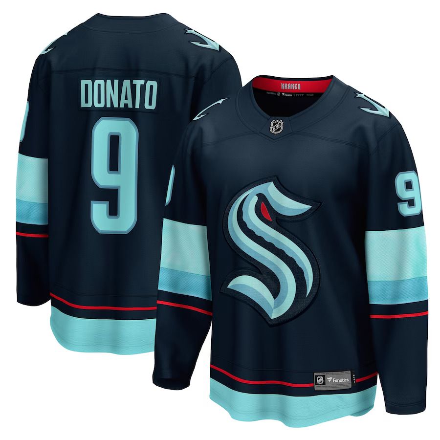 Men Seattle Kraken #9 Ryan Donato Fanatics Branded Deep Sea Blue Home Breakaway Player NHL Jersey